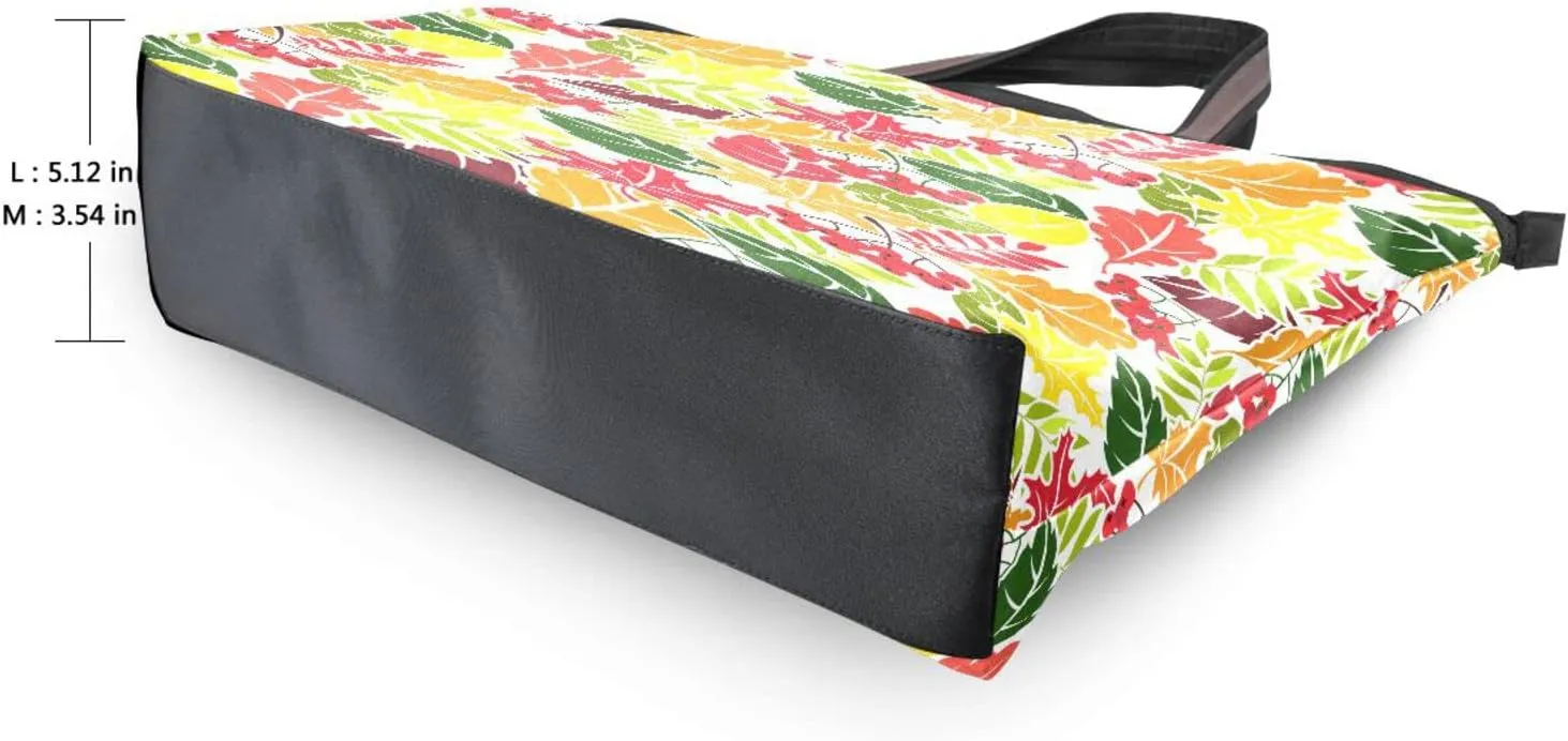 Tote Bag for Women with Zipper and Pockets,Polyester Tote Bag Pattern Tote Purse Women Handbag