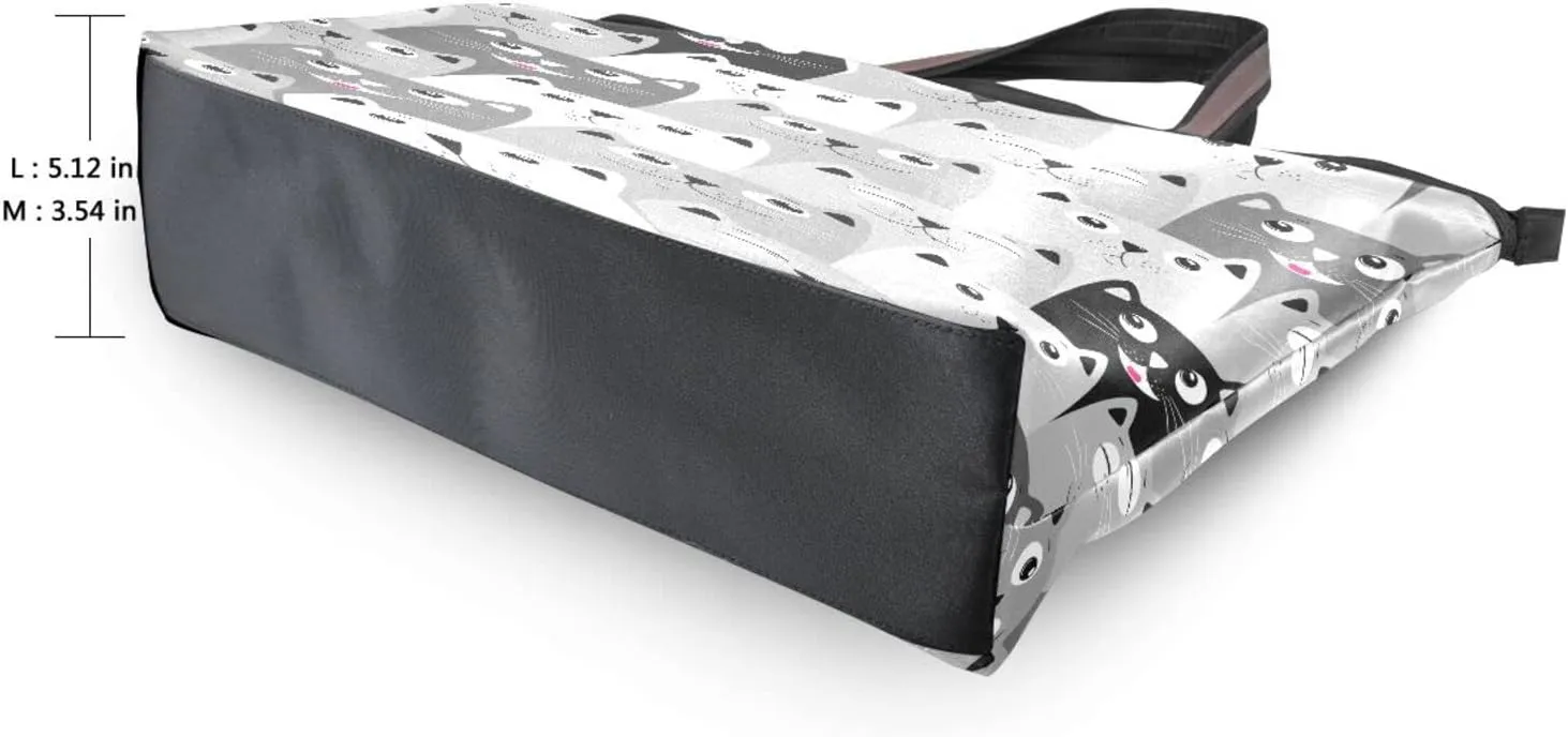 Tote Bag for Women with Zipper and Pockets,Polyester Tote Bag Pattern Tote Purse Women Handbag
