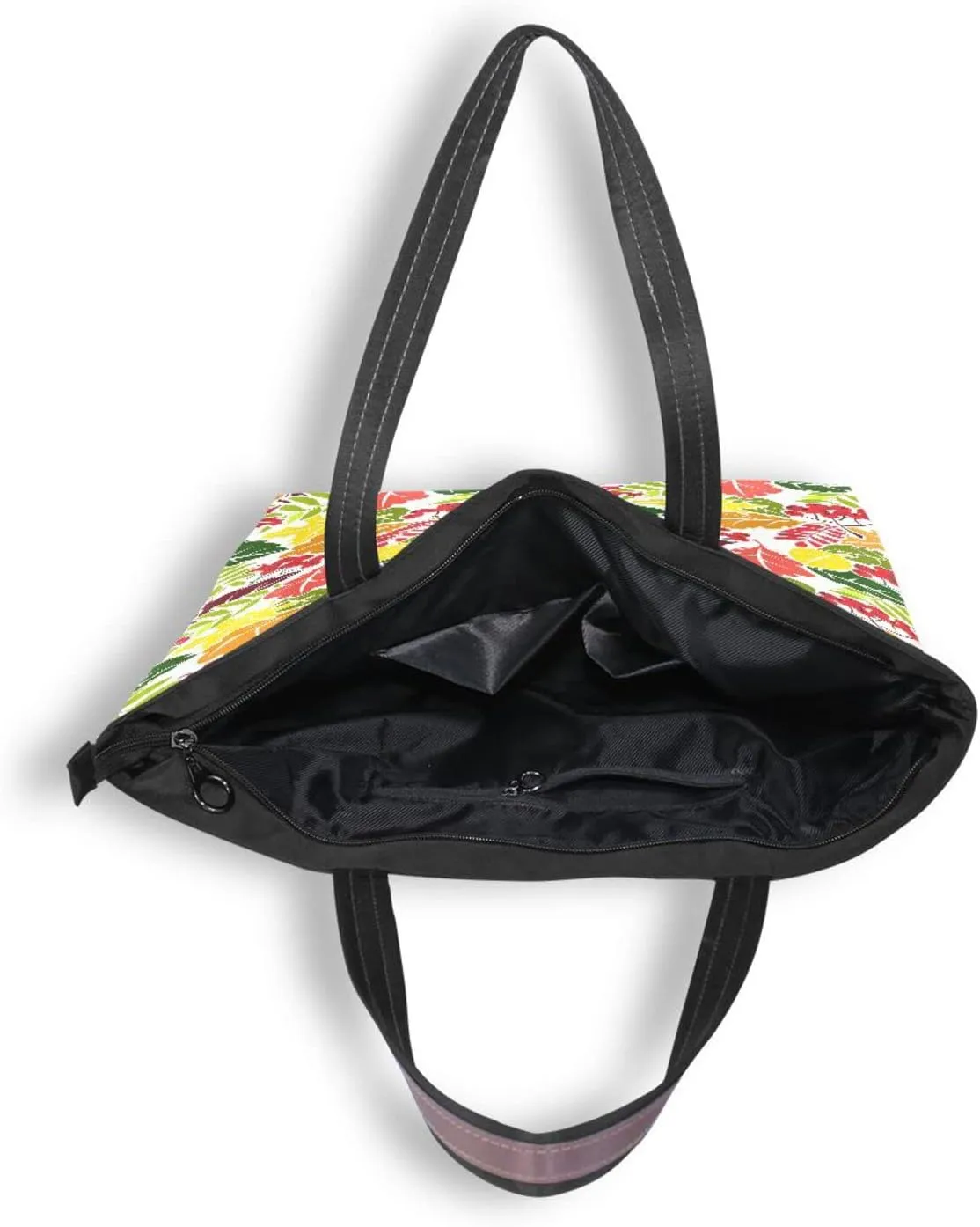 Tote Bag for Women with Zipper and Pockets,Polyester Tote Bag Pattern Tote Purse Women Handbag