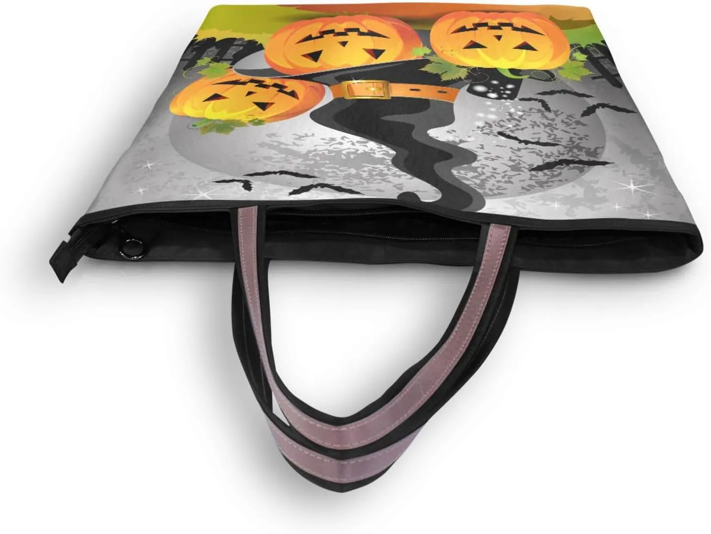 Tote Bag for Women with Zipper,Polyester Tote Purse Holiday Tote Bag Work Handbag Women Gift