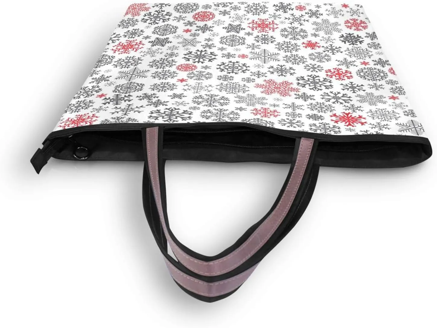 Tote Bag for Women with Zipper,Polyester Tote Purse Holiday Tote Bag Work Handbag Women Gift
