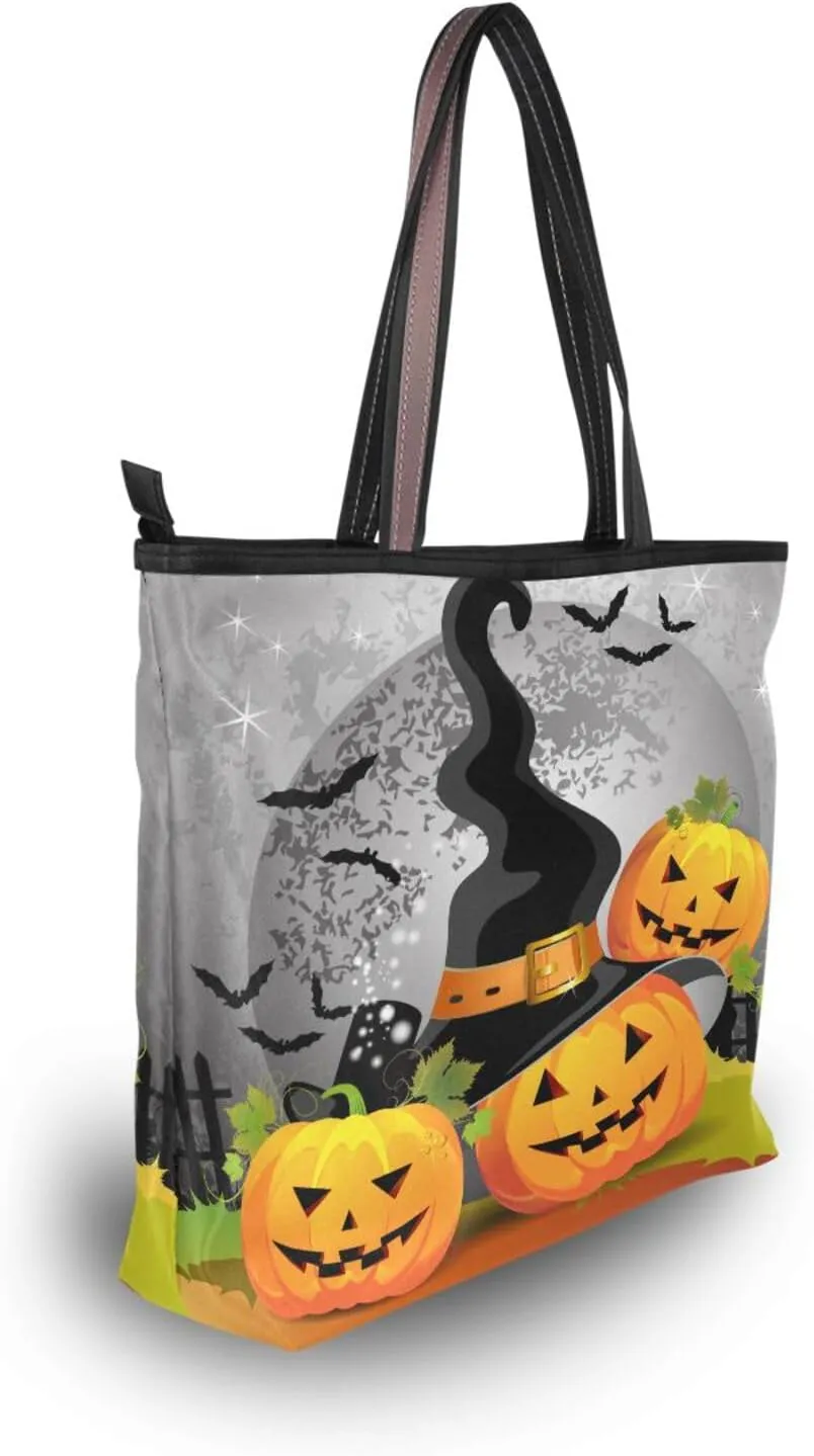 Tote Bag for Women with Zipper,Polyester Tote Purse Holiday Tote Bag Work Handbag Women Gift