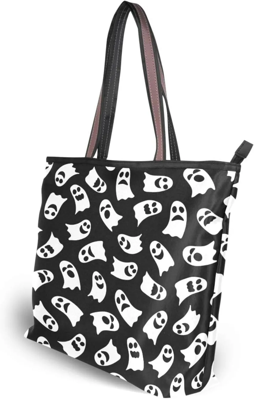 Tote Bag for Women with Zipper,Polyester Tote Purse Holiday Tote Bag Work Handbag Women Gift