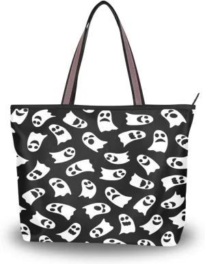 Tote Bag for Women with Zipper,Polyester Tote Purse Holiday Tote Bag Work Handbag Women Gift