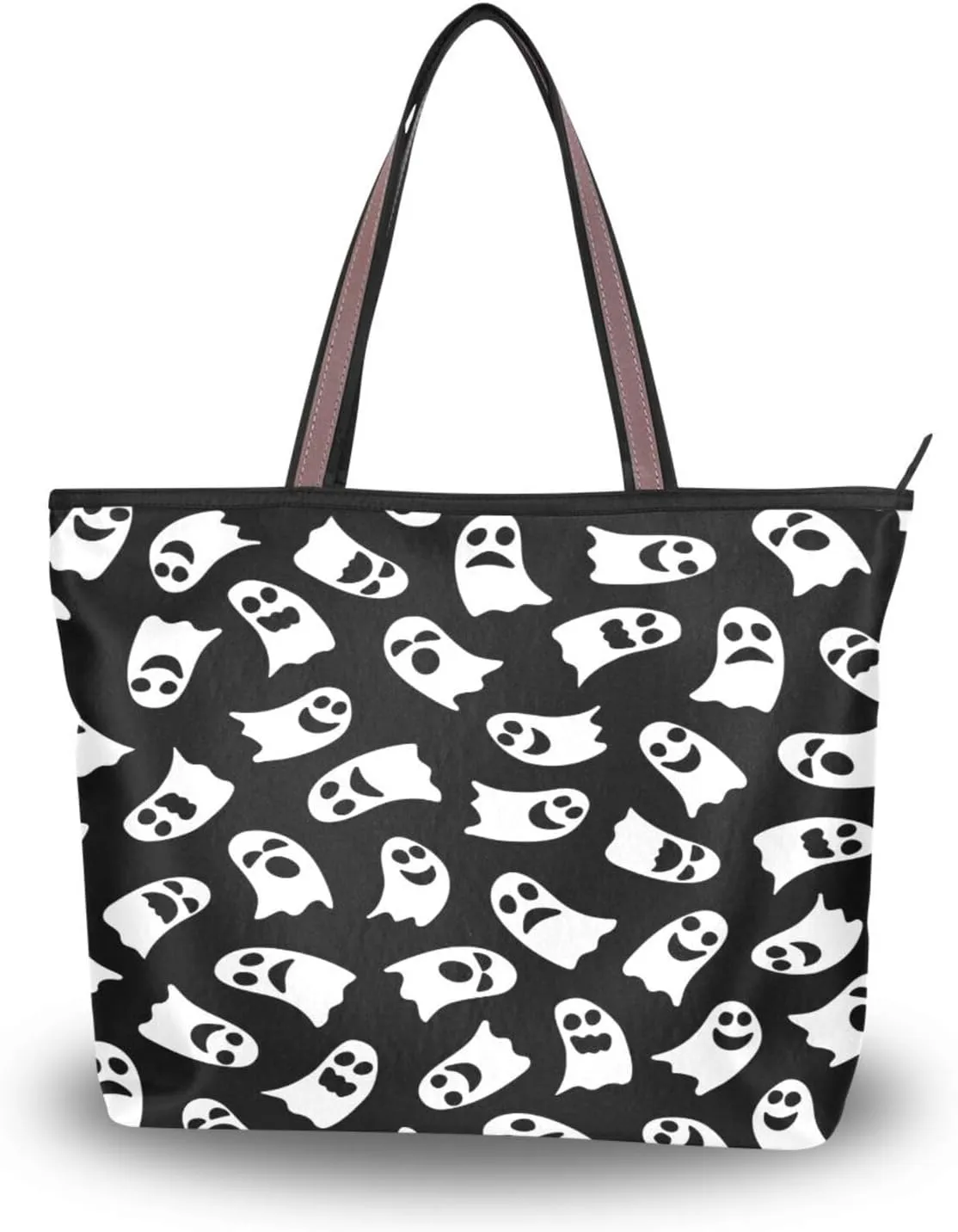 Tote Bag for Women with Zipper,Polyester Tote Purse Holiday Tote Bag Work Handbag Women Gift