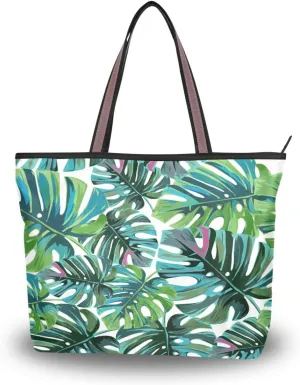 Tote Bag for Women with Zipper,Polyester Tote Purse Holiday Tote Bag Work Handbag Women Gift