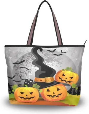 Tote Bag for Women with Zipper,Polyester Tote Purse Holiday Tote Bag Work Handbag Women Gift