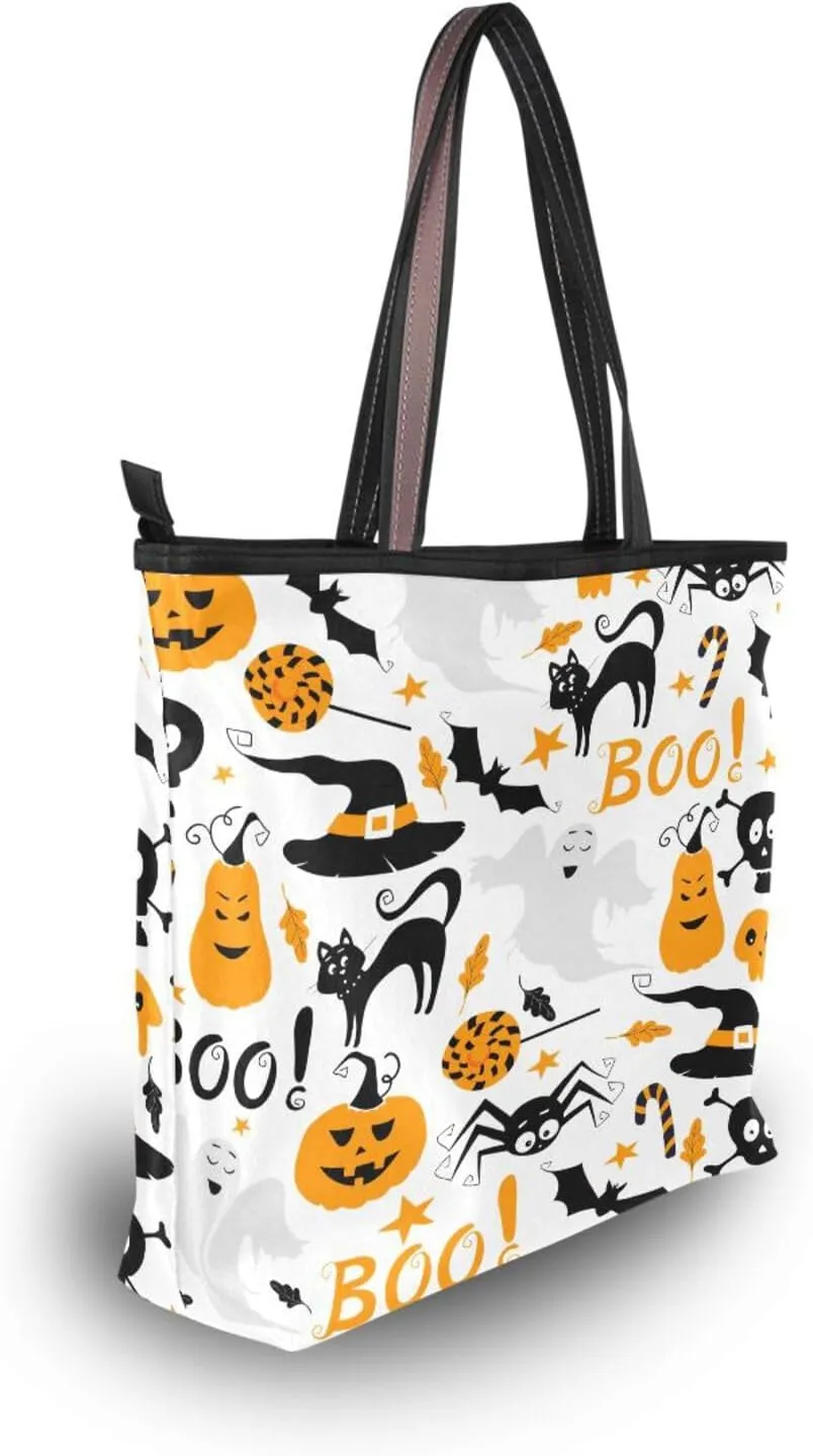Tote Bag for Women with Zipper,Polyester Tote Purse Holiday Tote Bag Work Handbag Women Gift