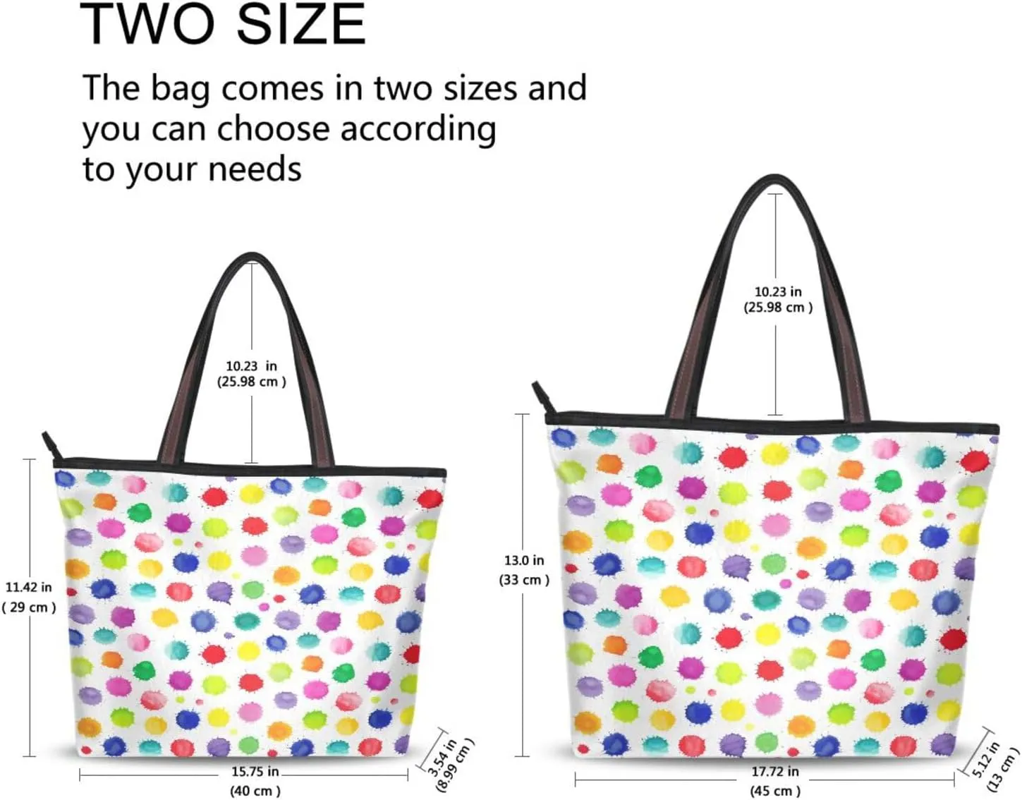 Tote Bag for Women with Zipper,Polyester Tote Purse Holiday Tote Bag Work Handbag Women Gift
