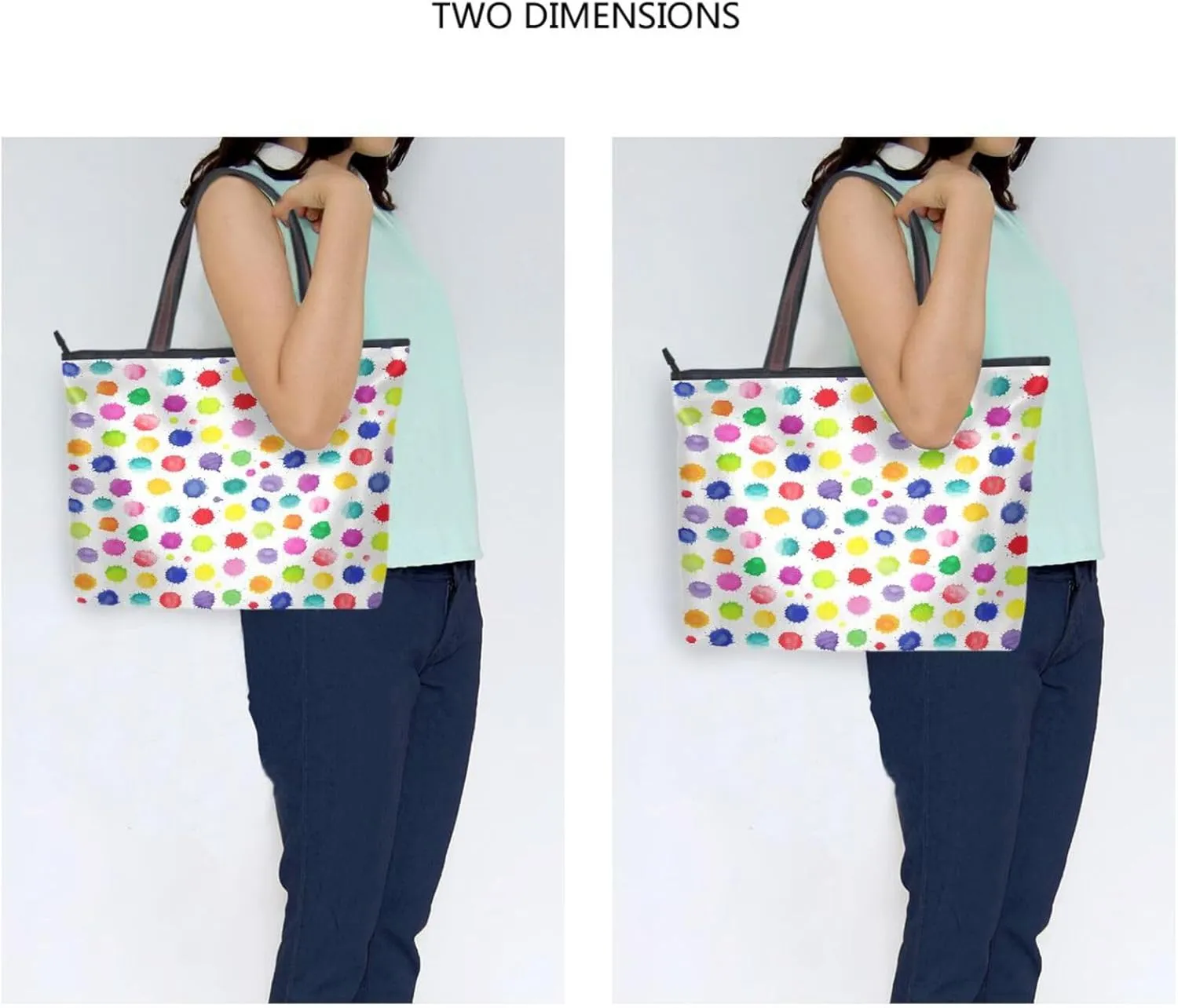 Tote Bag for Women with Zipper,Polyester Tote Purse Holiday Tote Bag Work Handbag Women Gift
