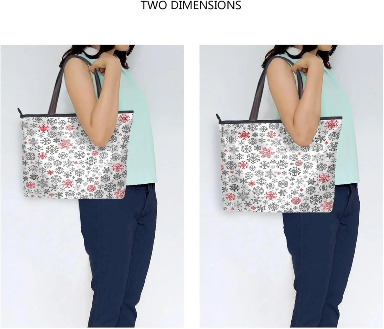 Tote Bag for Women with Zipper,Polyester Tote Purse Holiday Tote Bag Work Handbag Women Gift