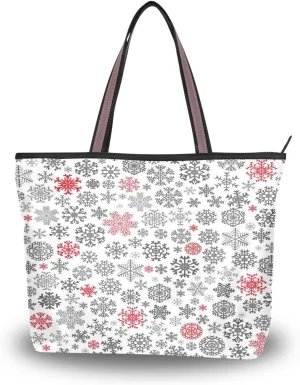 Tote Bag for Women with Zipper,Polyester Tote Purse Holiday Tote Bag Work Handbag Women Gift