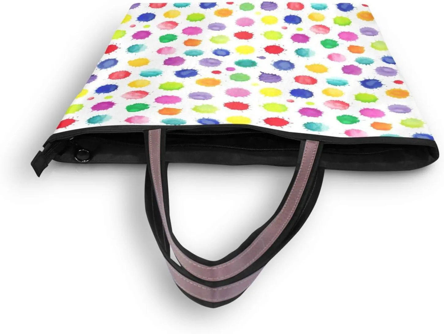 Tote Bag for Women with Zipper,Polyester Tote Purse Holiday Tote Bag Work Handbag Women Gift