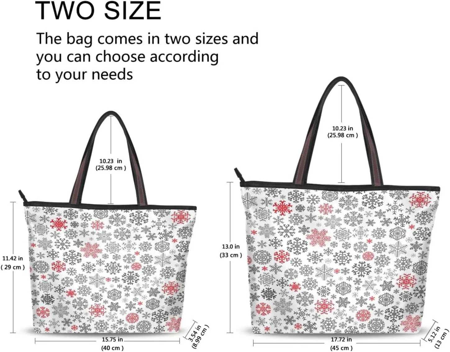 Tote Bag for Women with Zipper,Polyester Tote Purse Holiday Tote Bag Work Handbag Women Gift