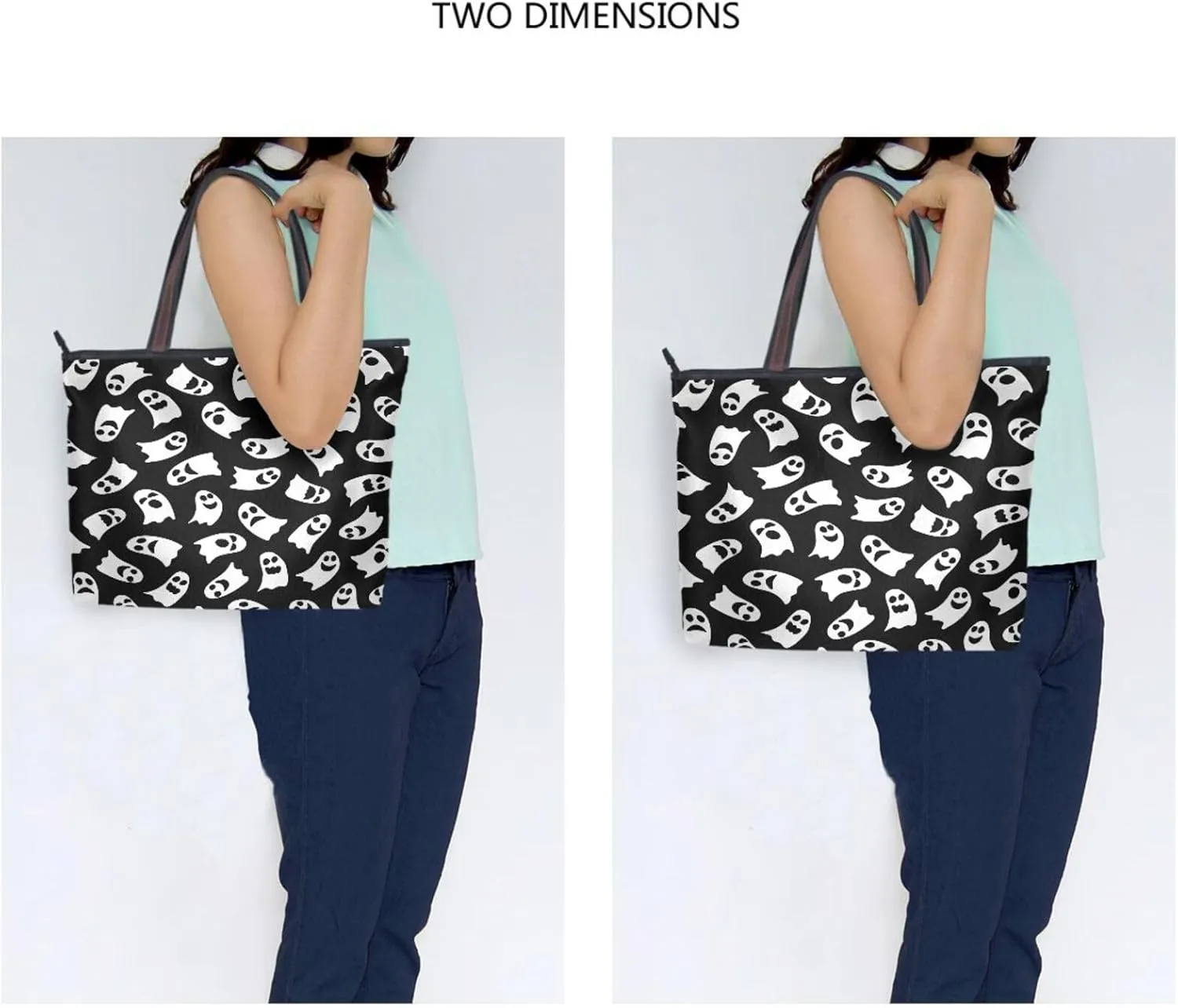 Tote Bag for Women with Zipper,Polyester Tote Purse Holiday Tote Bag Work Handbag Women Gift