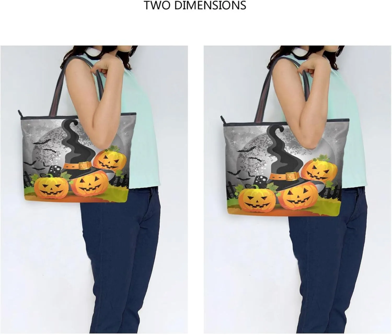Tote Bag for Women with Zipper,Polyester Tote Purse Holiday Tote Bag Work Handbag Women Gift