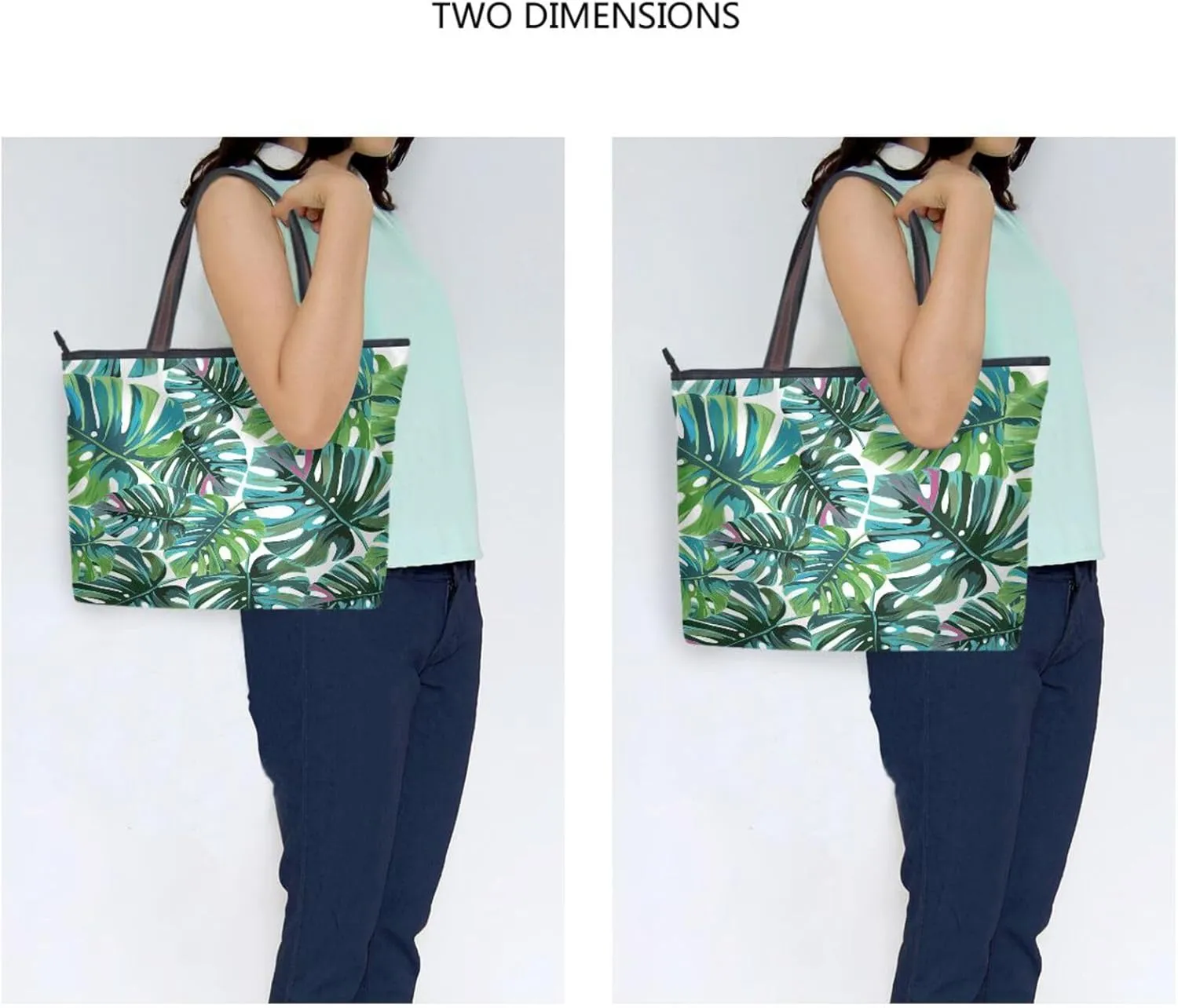 Tote Bag for Women with Zipper,Polyester Tote Purse Holiday Tote Bag Work Handbag Women Gift