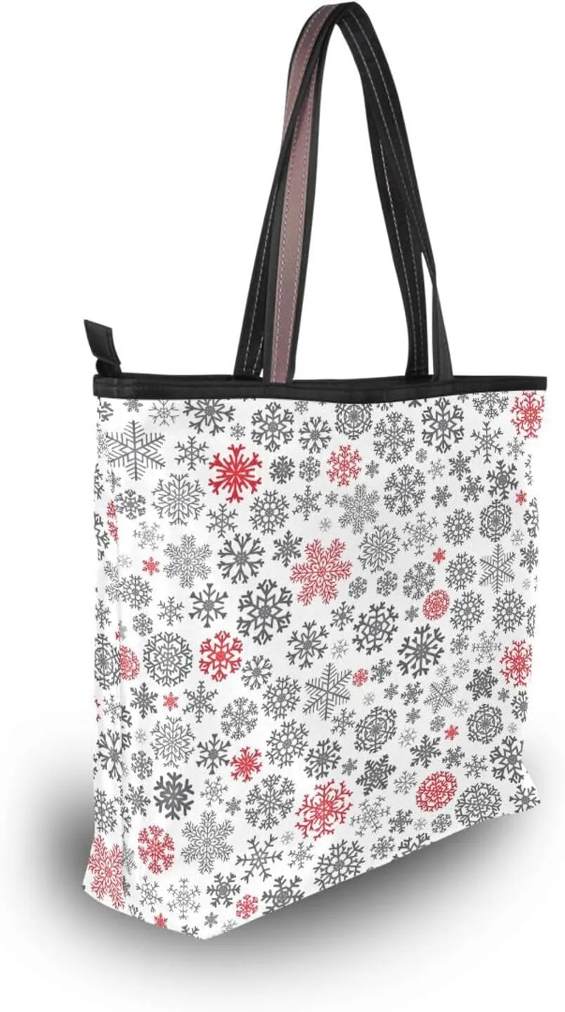 Tote Bag for Women with Zipper,Polyester Tote Purse Holiday Tote Bag Work Handbag Women Gift
