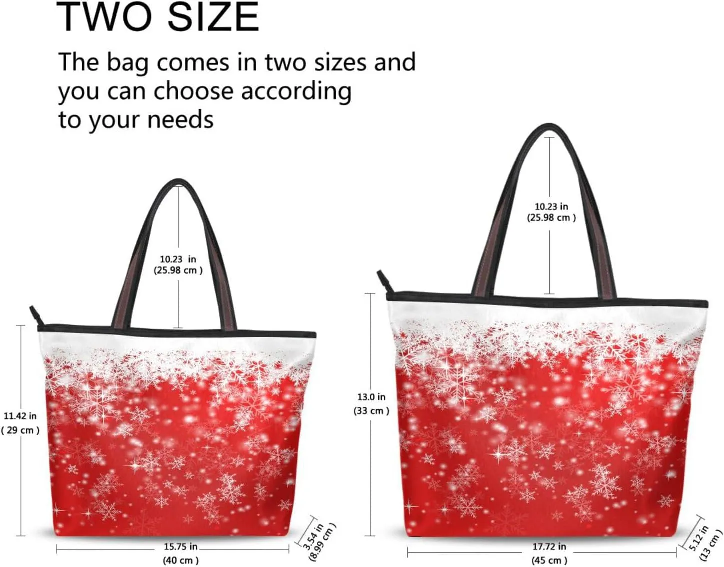 Tote Bag for Women with Zipper,Polyester Tote Purse Holiday Tote Bag Work Handbag Women Gift