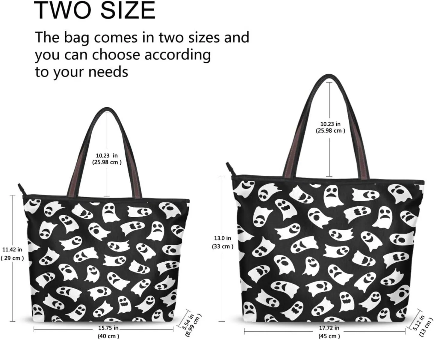 Tote Bag for Women with Zipper,Polyester Tote Purse Holiday Tote Bag Work Handbag Women Gift
