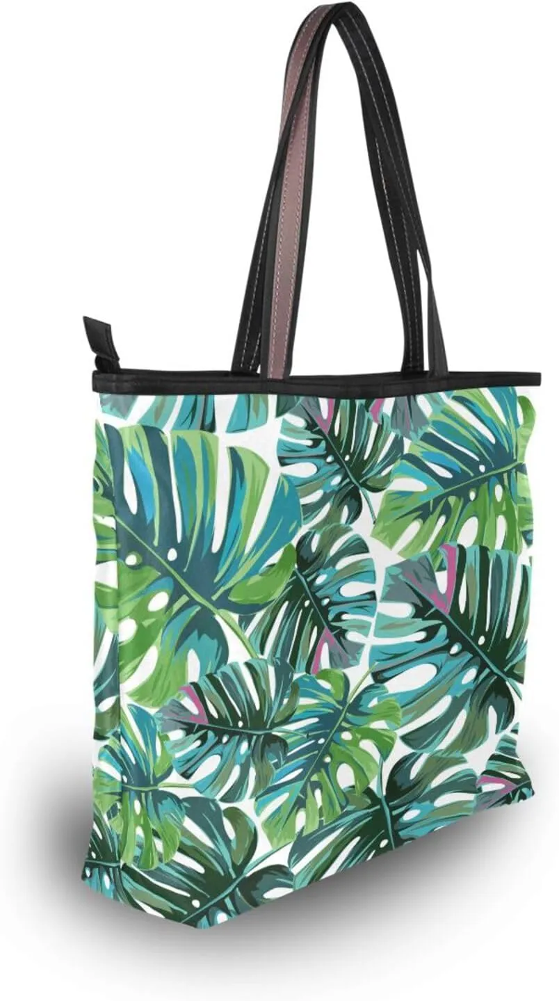 Tote Bag for Women with Zipper,Polyester Tote Purse Holiday Tote Bag Work Handbag Women Gift