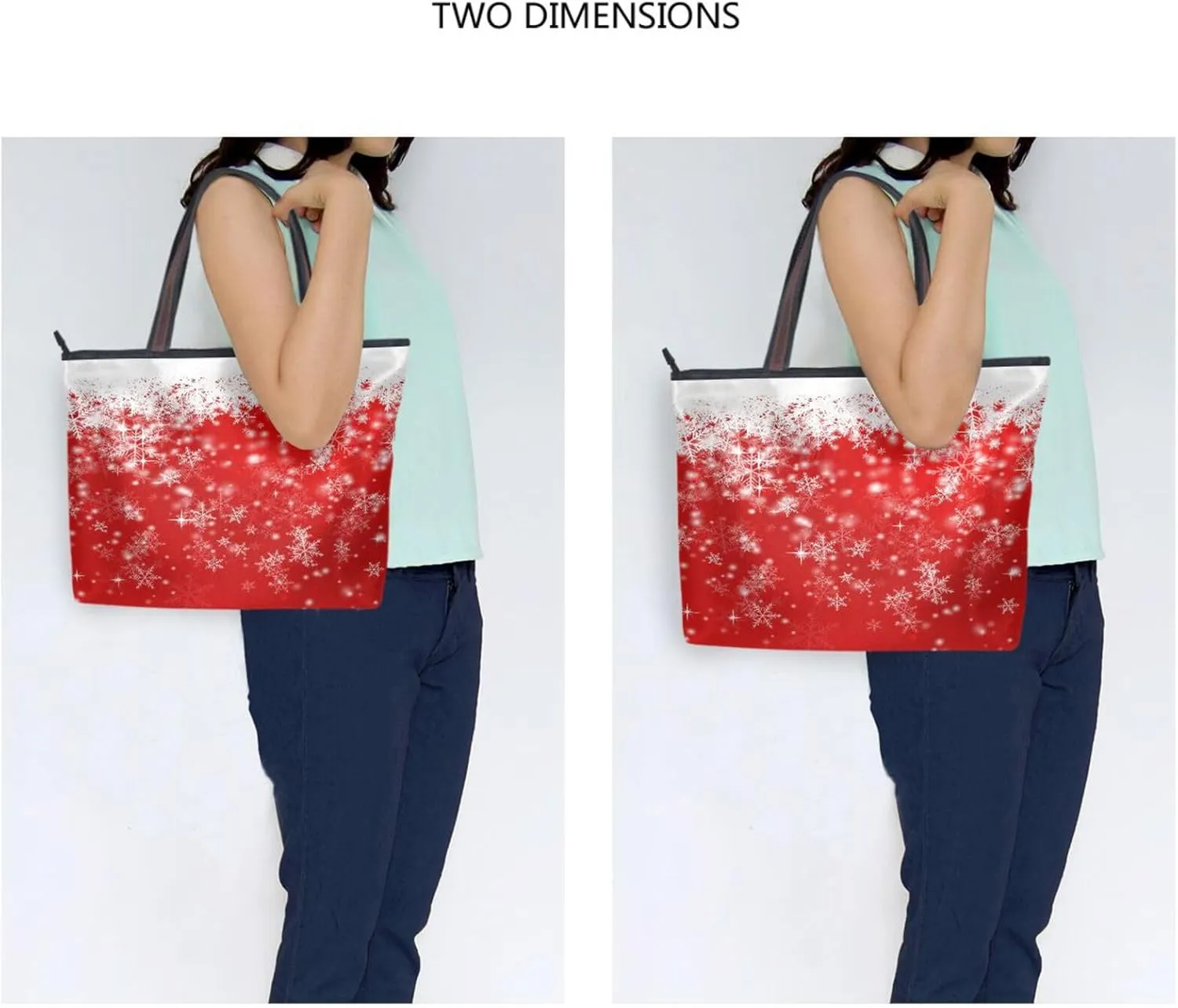 Tote Bag for Women with Zipper,Polyester Tote Purse Holiday Tote Bag Work Handbag Women Gift