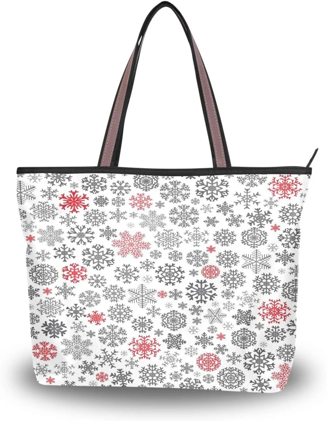 Tote Bag for Women with Zipper,Polyester Tote Purse Holiday Tote Bag Work Handbag Women Gift