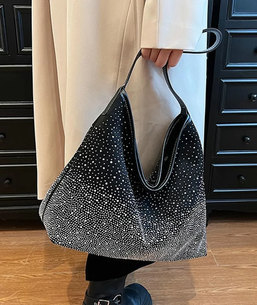 Tote Bags for Women Shiny Rhinestone Evening Hobo Bags Y2K Stylish Shoulder Handbag Satchel Purse with Zip