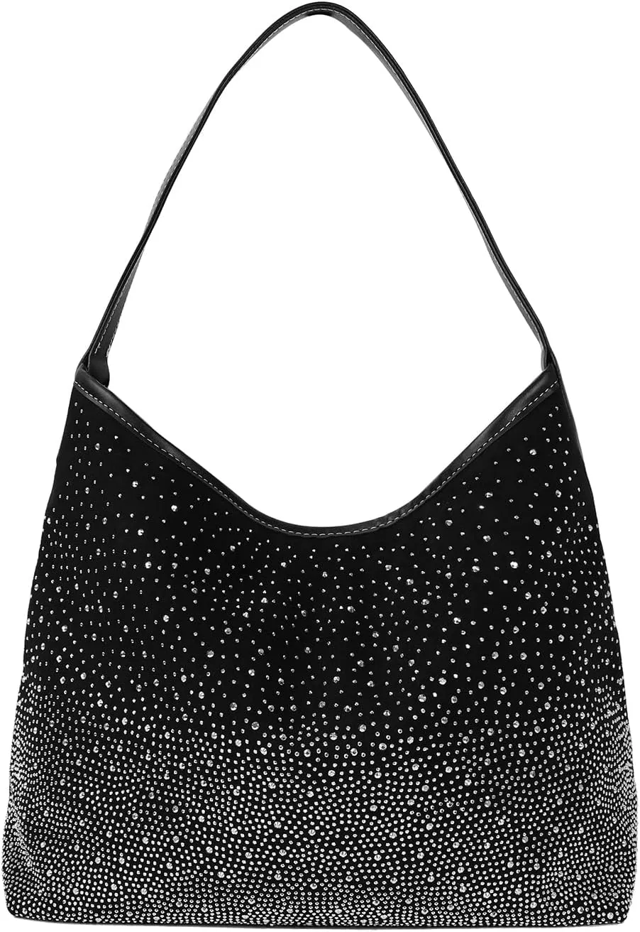 Tote Bags for Women Shiny Rhinestone Evening Hobo Bags Y2K Stylish Shoulder Handbag Satchel Purse with Zip
