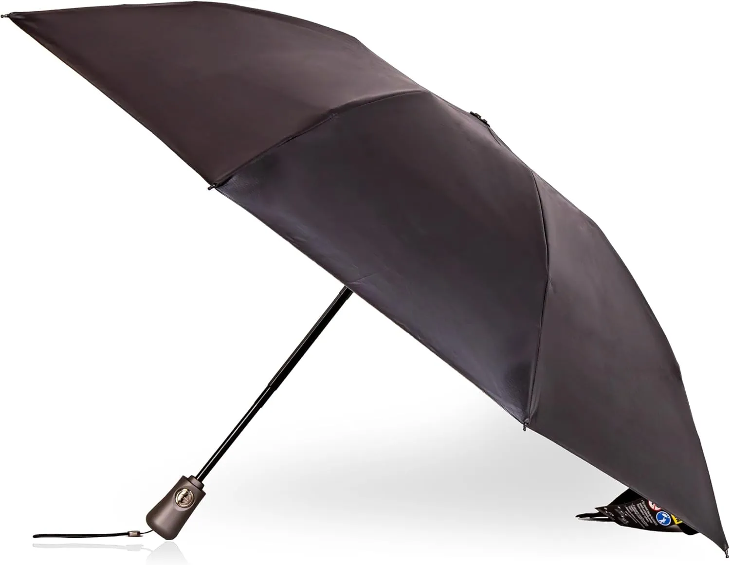 totes Reverse Close Folding Inbrella with Auto Open Close and Compact, Windproof Design, Black