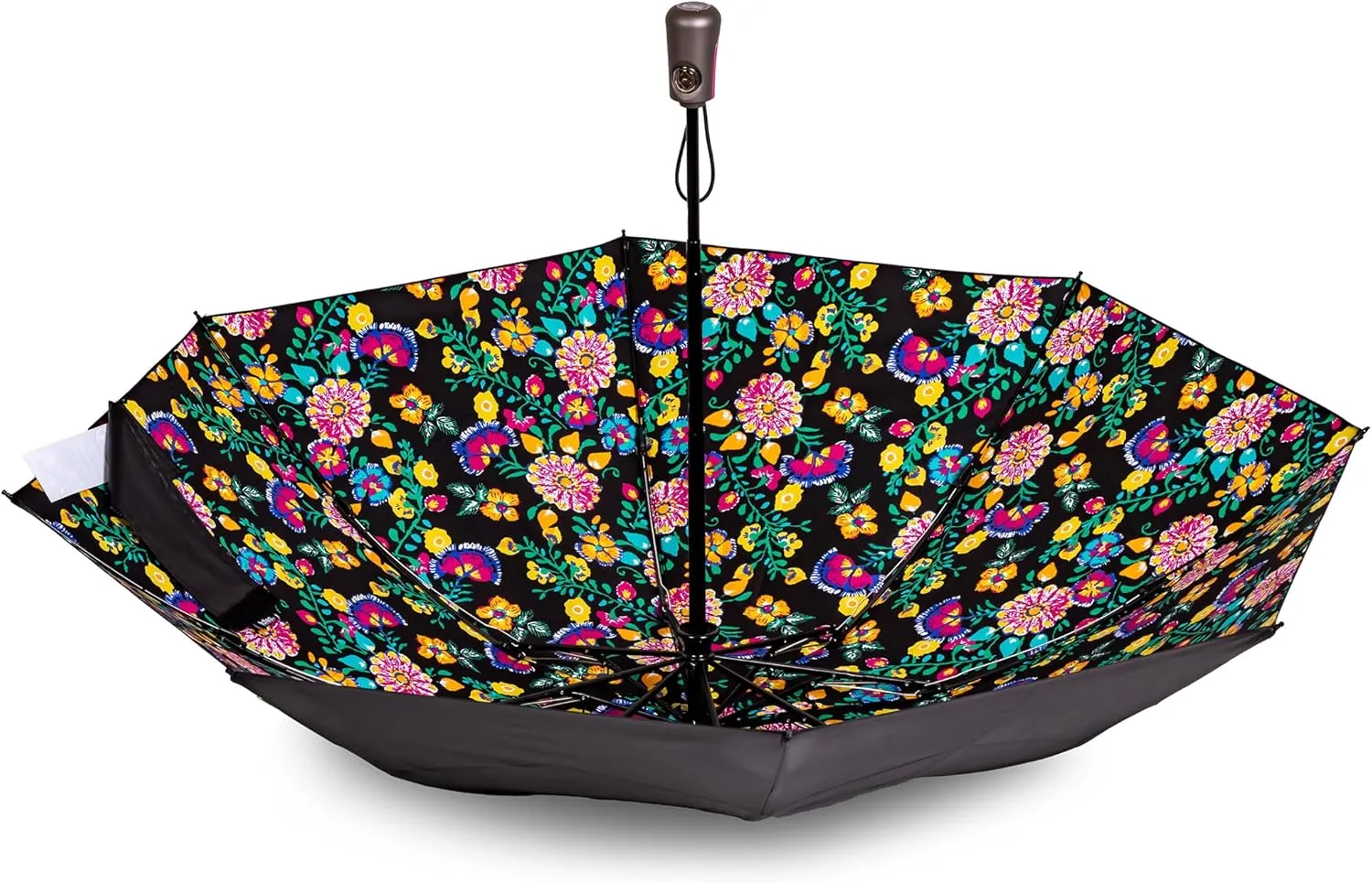 totes Reverse Close Folding Inbrella with Auto Open Close and Compact, Windproof Design, Black