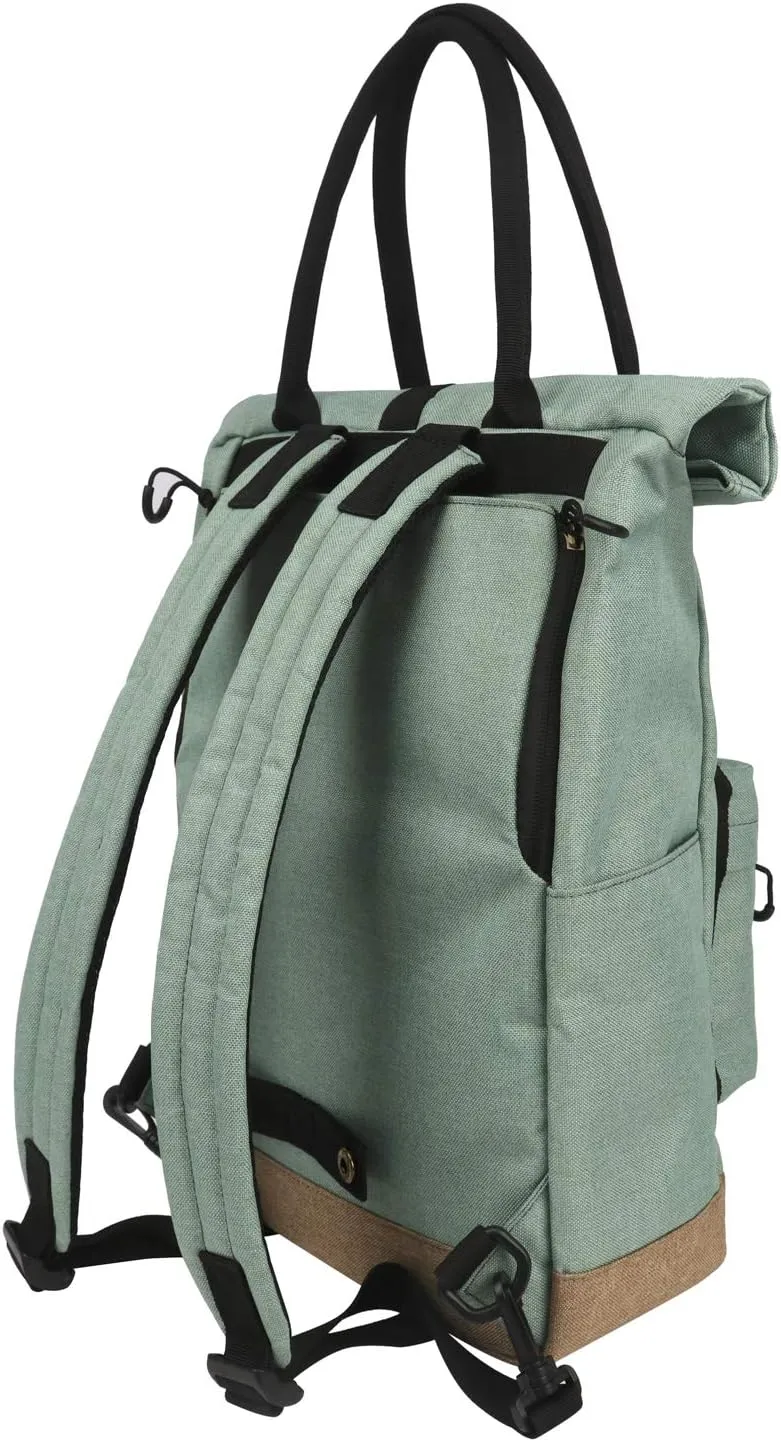 TOURBON Nylon Roll-top Clip-On Bike Panniers Women's Shoulder Tote Bag - Green