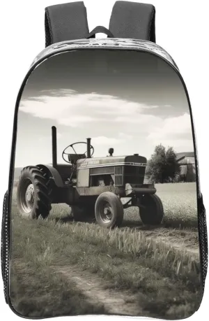 Tractor Agriculture Tranquil Clear Backpack Waterproof Heavy Duty Pvc Transparent Backpack Cute See Through Backpack Clear Bags For College Work Travel