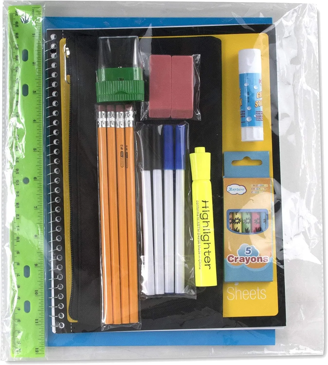 Trail maker Backpack with School Supplies for Kids - 20 Piece Back to School Supplies with 17" Backpack (Green Pack)