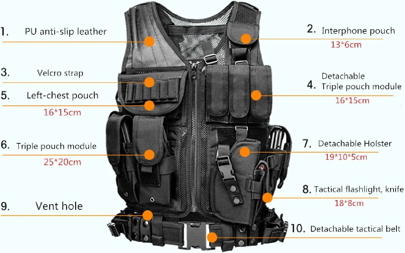Trainning Tactical Airsoft Paintball Combat Swat Assault Army Shooting Hunting Outdoor Molle Police Vest