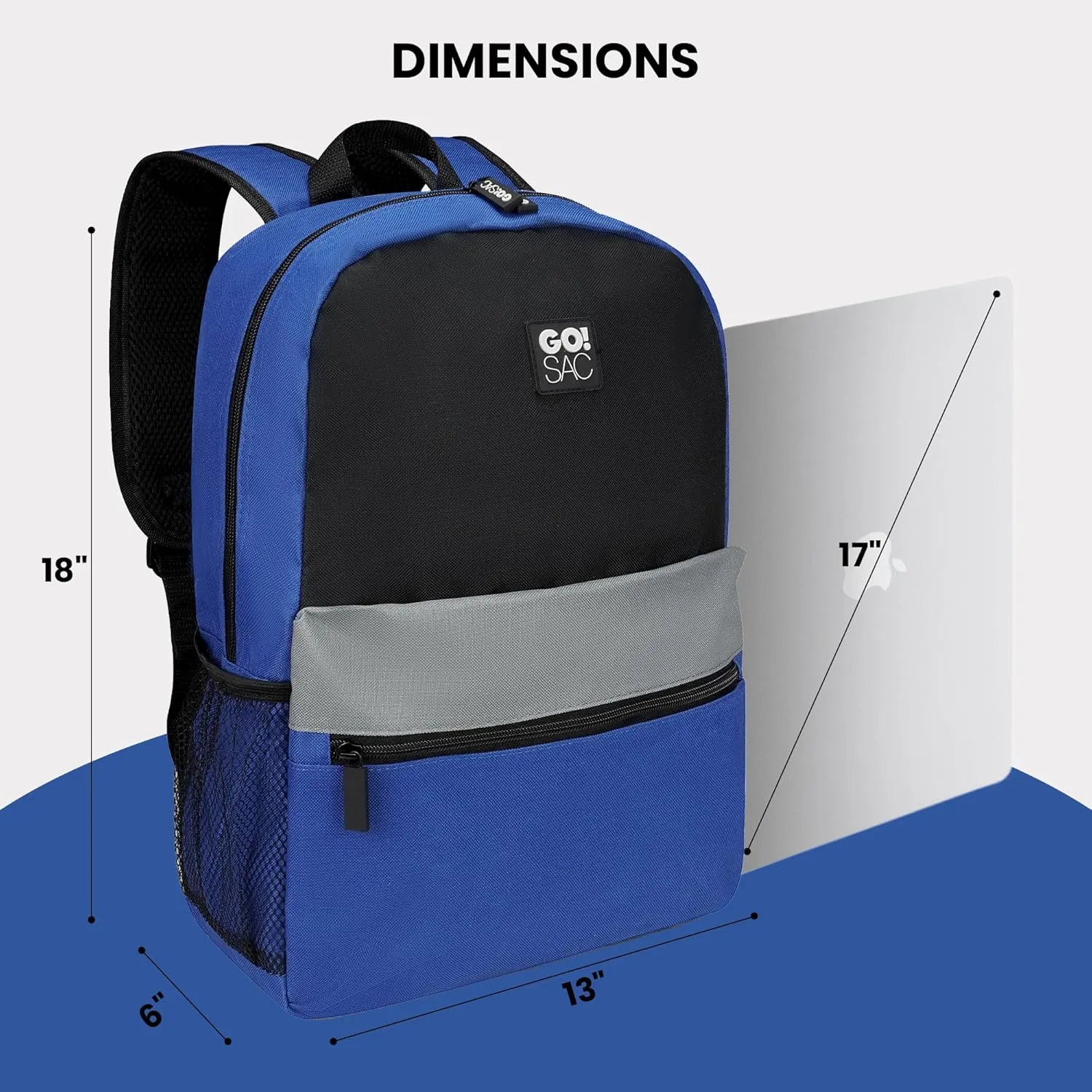 Travel Backpack Spacious for Books and Laptops Comfortable Adjustable Straps Zip-around Closure Bottle Pockets 17Inch