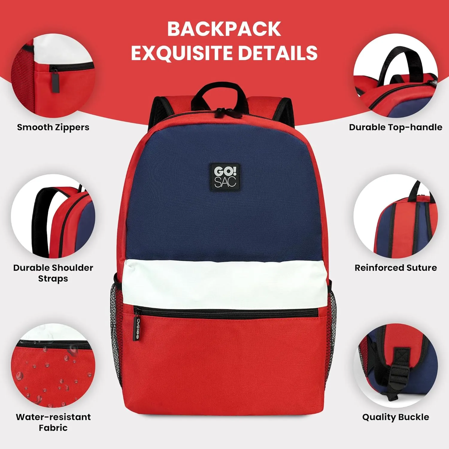 Travel Backpack Spacious for Books and Laptops Comfortable Adjustable Straps Zip-around Closure Bottle Pockets 17Inch
