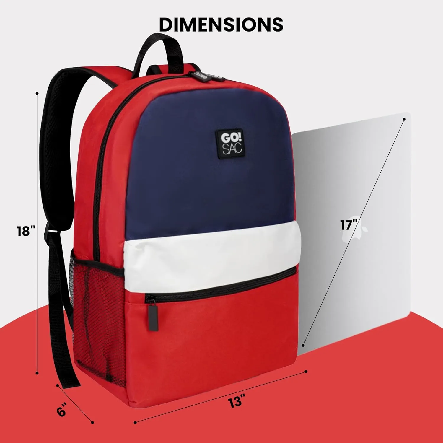Travel Backpack Spacious for Books and Laptops Comfortable Adjustable Straps Zip-around Closure Bottle Pockets 17Inch