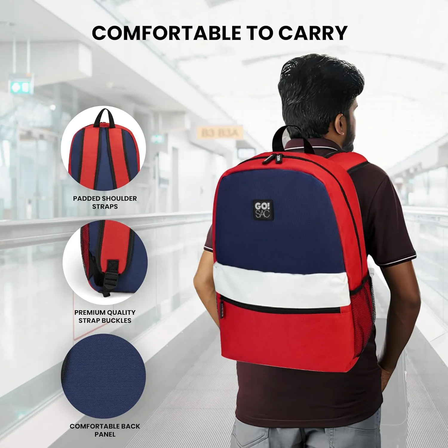 Travel Backpack Spacious for Books and Laptops Comfortable Adjustable Straps Zip-around Closure Bottle Pockets 17Inch