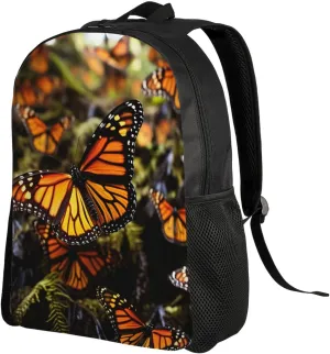 Travel Laptop Backpack Lightweight Computer Bag Heaps of Orange Monarch Butterflies Casual Daypack Nurse Bag Business Work Bag