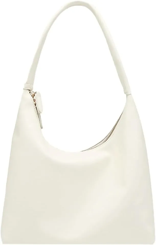Trendy PU Leather Crescent Shoulder Bag Slouchy Hobo Bags for Women Tote Handbags Retro Soft Underarm Crossbody Purses