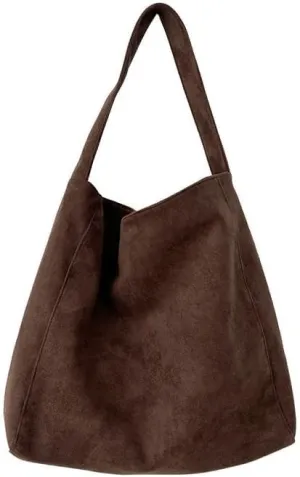 Trendy Women’s Large Suede Tote Bag Shoulder Bags For Women Fall Underarm Bag Winter Hobo Bag Work Purses Travel Handbag