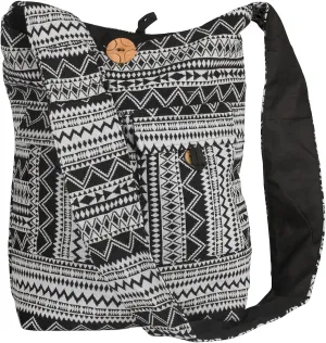 Tribe Azure Large Hobo Crossbody Sling Shoulder Bag Compartment Pockets Functional Zipper Travel Market Books Blanket