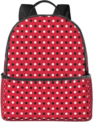 Trinidad Tobago Polkas Red Dots Casual Backpacks Laptop Backpack Carry-on Daypack Sports Travel Rucksack Lightweight Working Bag for Outdoor Hiking Cycling Walking