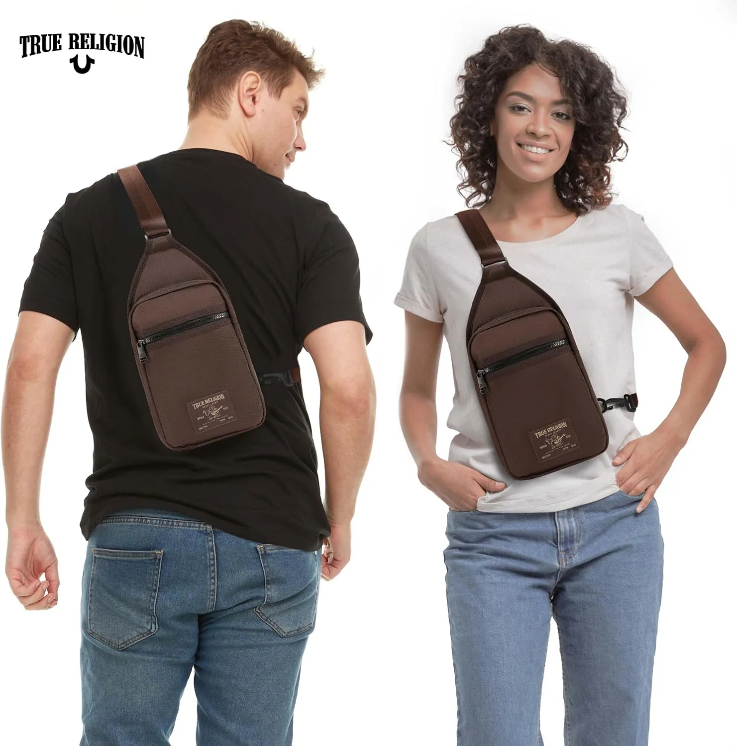 True Religion Crossbody Bags for Women & Men, Sling Bag for Men, Women Cross Body Bag, Sling Backpack Travel Bag Travel Purse