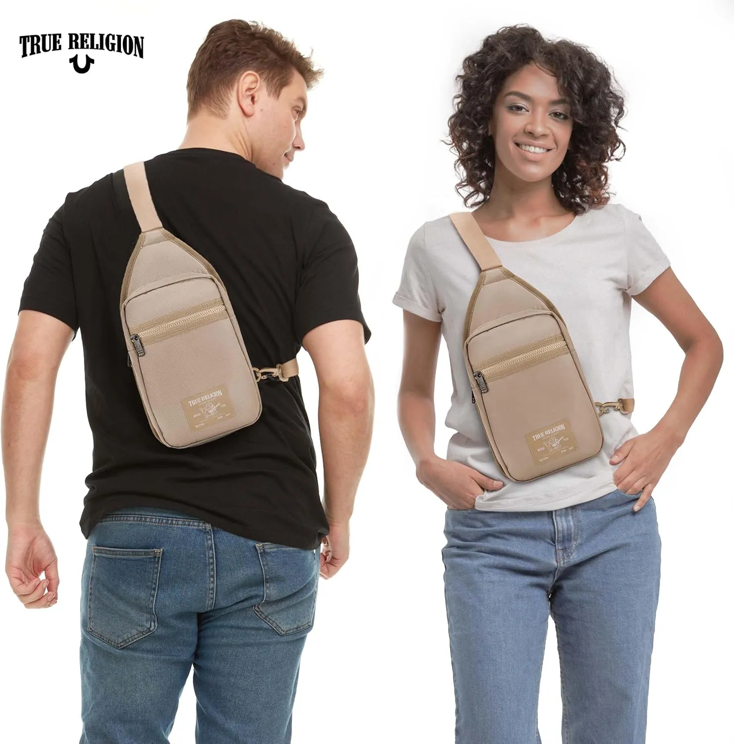 True Religion Crossbody Bags for Women & Men, Sling Bag for Men, Women Cross Body Bag, Sling Backpack Travel Bag Travel Purse