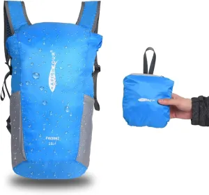 Ultralight Water Resistant Backpack for Men & Women, 15L Packable Hiking Daypack, Roll Top Closure Small Dry Bag Backpack for Cycling,Camping,Skiing, Boating (Blue)
