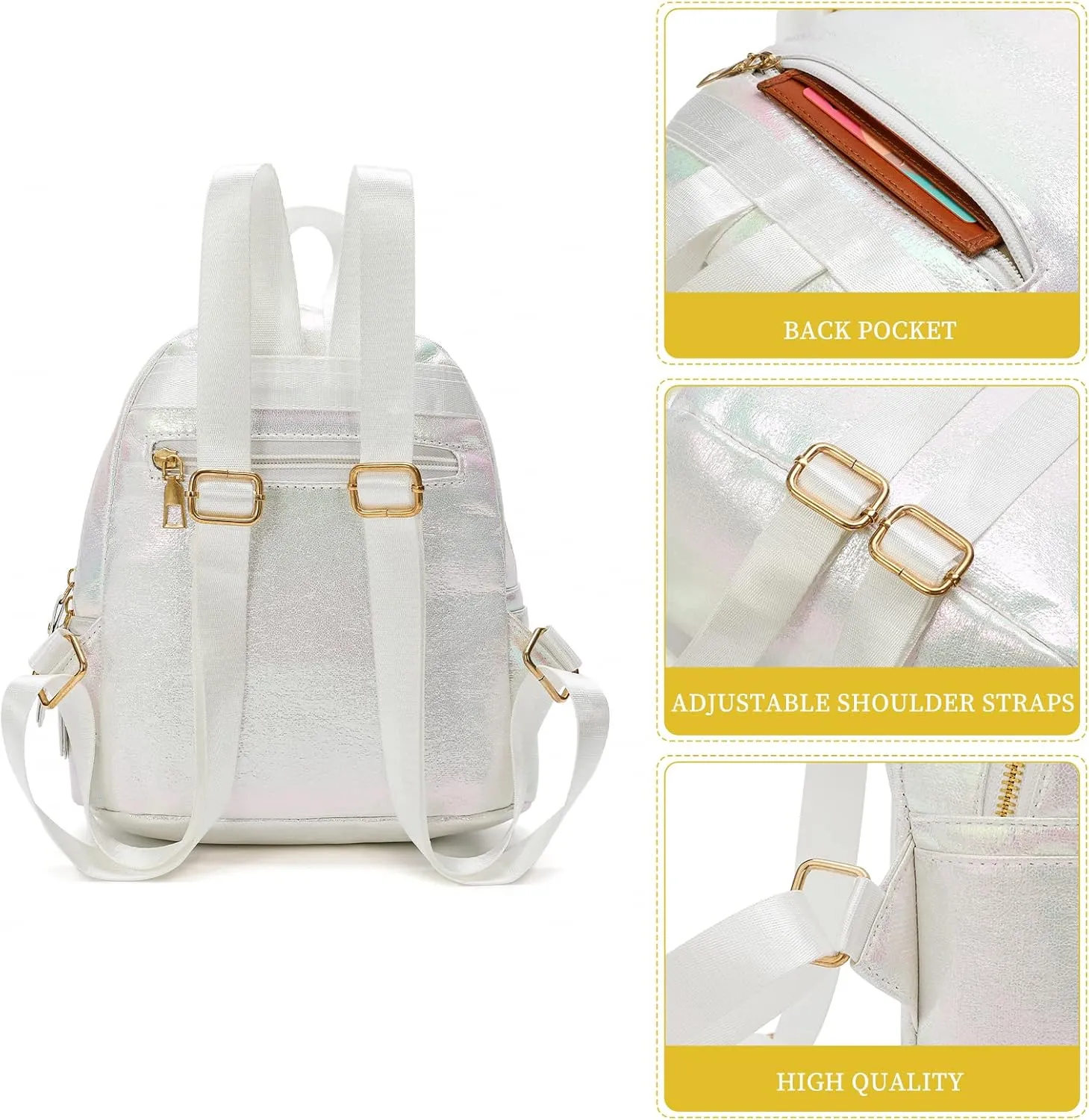 Unicorn Mini Backpack Leather Backpack for Girls(White)