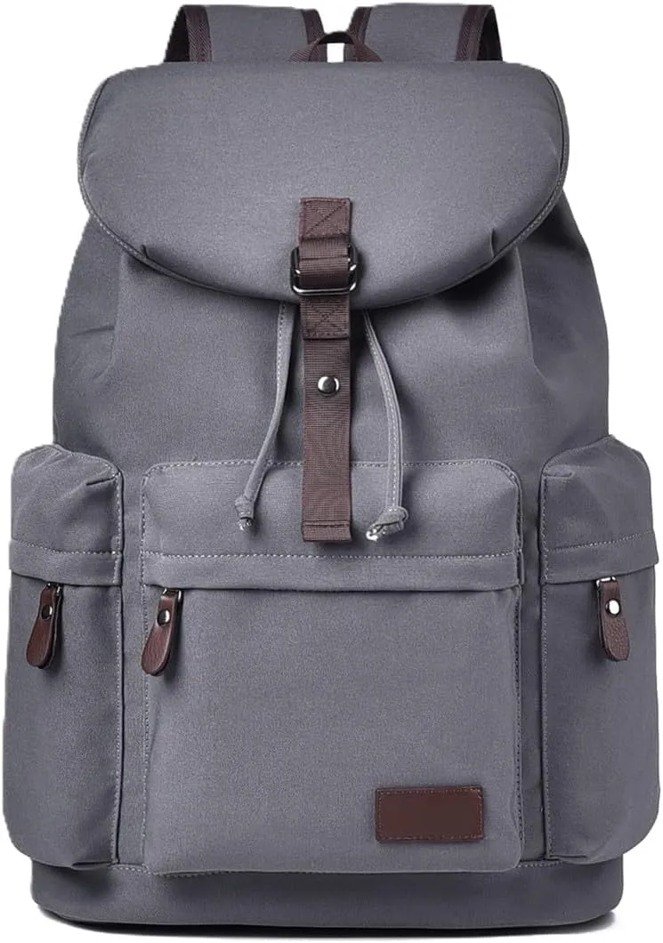 Unisex College Backpack, Retro Vintage Casual Daypack, Large-Capacity Travel Hiking Bag(Grey)
