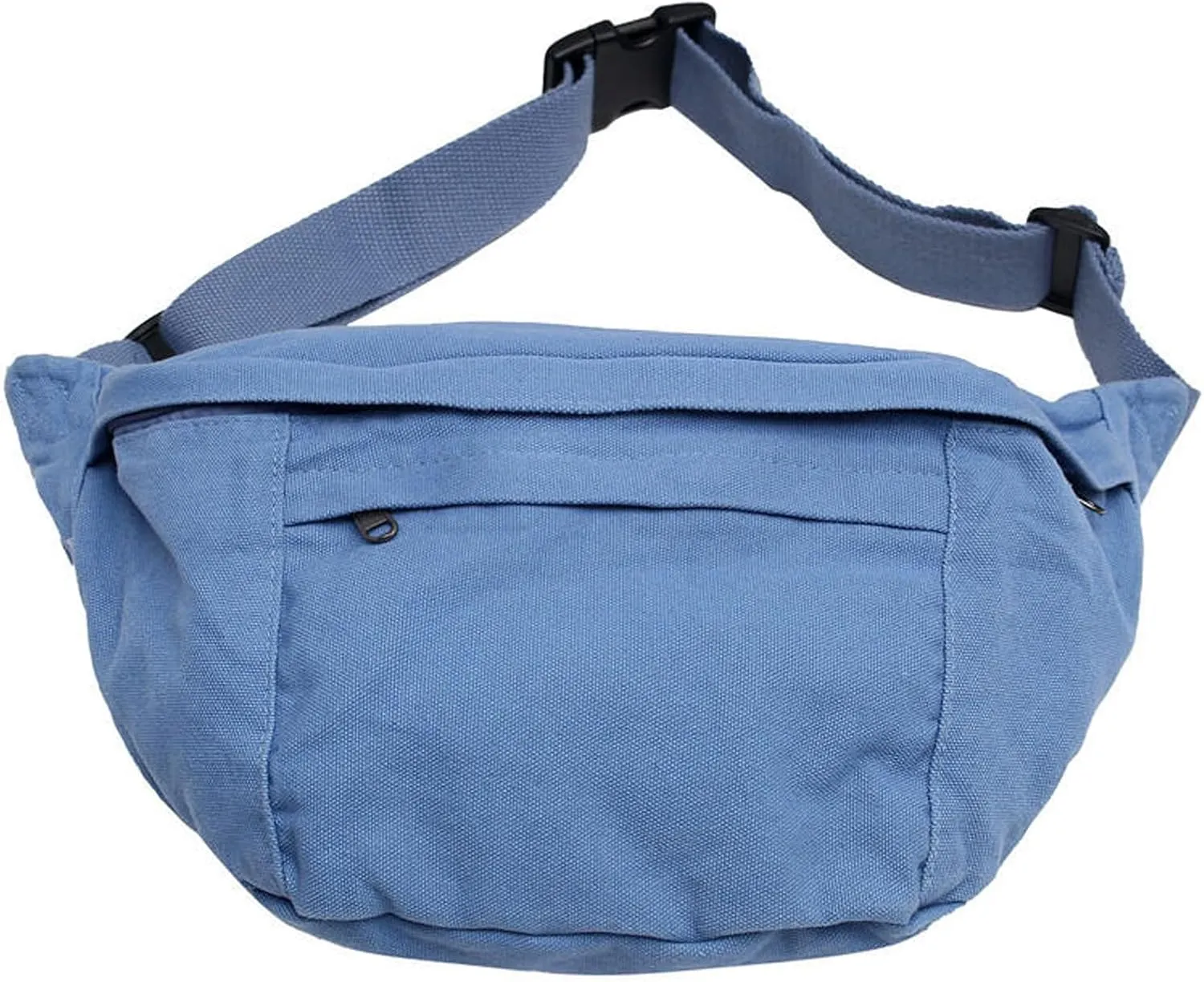 Unisex Slouchy Sling Bag, Large Fanny Pack with Multiple Compartments, Canvas Chest Purse Crossbody Bag, Adjustable Strap, Large Capacity (Blue)